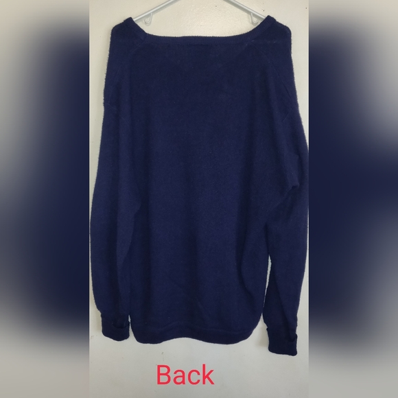 Vintage LACOSTE IZOD ALLIGATOR Pullover Sweater NAVY BLUE Men XL - Picture 9 of 11